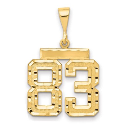 Black Bow Jewelry 14K Yellow Gold, Varsity Collection, Medium D/C Pendant Number 83