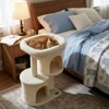 Costway 26” Small Cat Tree with Large Padded Plush Perch, 2 Condos, Sisal Scratching Posts Light Gray/Dark Gray/Beige - 2 of 4