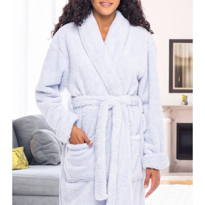 ADR Women's Fuzzy Plush Fleece Robe, Warm Soft Bathrobe for Her, 6 of 8