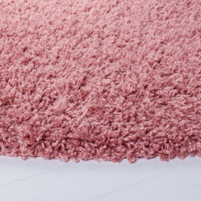 Venus Pink Round Shag Area Rug, 6'7" Synthetic