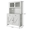 Kitchen Pantry Storage Cabinet with Microwave Stand & Coffee Bar Cabinet,Freestanding Hutch Cabinet with 4 Doors and Adjustable Shelves,Tall Pantry - 2 of 4