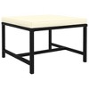 vidaXL Black Poly Rattan Sectional Footrest with Cream White Cushions - Versatile Outdoor Furniture - Steel Frame - Weather-Resistant Material - 2 of 4