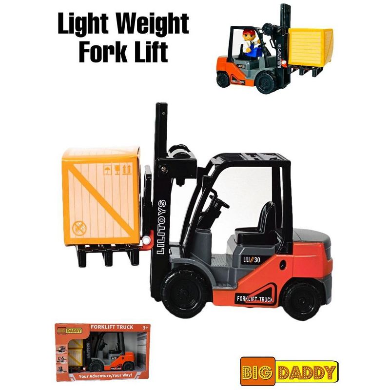 Big Daddy Light Weight Construction Truck Series - Authentically Designed Forklift With Loadable Cardboard Boxes, 2 of 5
