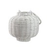 Kaemingk 17.5" Beach Day Weathered White Woven Wood Pillar Candle Lantern - 2 of 3