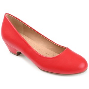 Journee Womens Saar Comfort Insole Round Toe Kitten Heel Pumps - 1 of 4