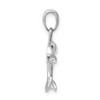 Black Bow Jewelry 14k White Gold Jumping Dolphin Pendant, 16mm (5/8 Inch) - 2 of 4