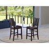 East West Furniture,Buckland Counter Height Chair with Faux Leather Upholstered Seat in Black Finish, Set of 2 - 2 of 3