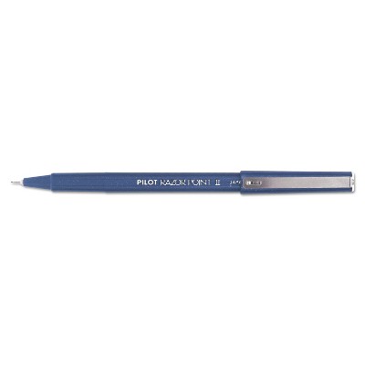 Pilot Razor Point II Super Fine Marker Pen Blue Ink .2mm Dozen 11003