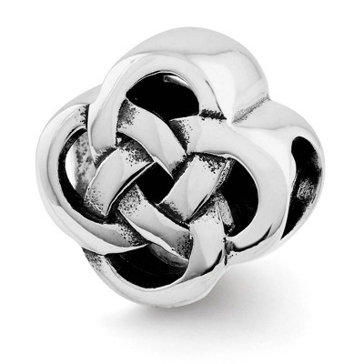 Black Bow Jewelry Sterling Silver Polished & Antiqued Celtic Knot Bead Charm