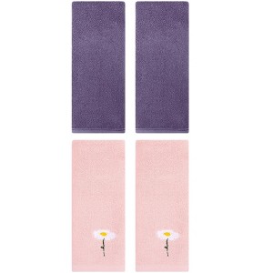 REGALWOVEN 4 Pcs Cotton Soft Absorbent Bathroom Hand Towels for Home Dcor 13" x 30" - 1 of 4