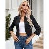 Womens Womens Casual Cropped Blazers Open Front Long 3/4 Sleeve Work Office Suit Jackets Blazer Shrug - 4 of 4