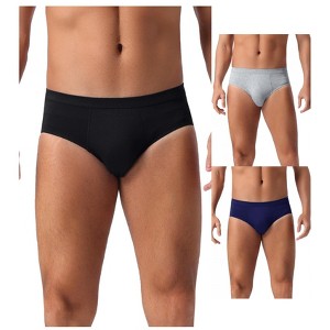 INSPIRE CHIC Men's 3 Pack Underwear Elastic Waist Soft Comfortable Briefs - 1 of 4