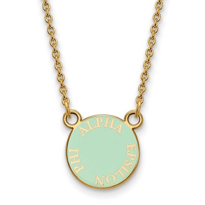 Black Bow Jewelry 14k Yellow Gold Plated Sterling Silver Alpha Epsilon Phi Greek Life Necklace 18 Inch