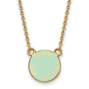 Black Bow Jewelry 14k Yellow Gold Plated Sterling Silver Alpha Epsilon Phi Greek Life Necklace 18 Inch - 1 of 4