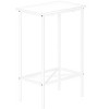 Vynxaria Contemporary 2-Tier Narrow Accent Table, White Laminate, White Metal, 23.75" L x 11.75" W x 22" H - 3 of 4