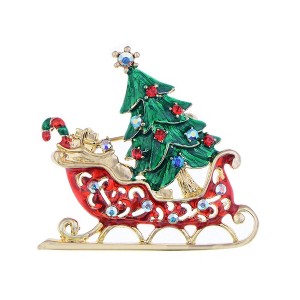 Anna-Kaci Holiday Christmas Multicolor Rhinestone Ornaments Crystal Xmas Brooch Pin - 1 of 4