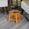 FONTOI Carved Wooden Step Stool with Floral Pattern, Ottoman Foot Stools for Living Room Bedroom, Brown, 11"*10"*11" - 3 of 4