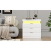 TIRAMISUBEST Nightstand with Charging Station and LED Lights - White Mobile File Cabinet - 3 of 4