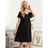 Coolmee Womens Maternity Dress Short Sleeve Midi Summer Dresses Nursing Casual Solid Color Button Down Breastfeeding Dress Clothes - 3 of 4