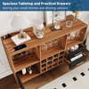 Jojoka 47 Inch Wine Bar Cabinet with Storage, Led Lights & Charging Station, Wood Coffee Bar Station - 3 of 4