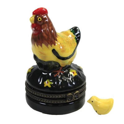 Hinged Trinket Box 2.5" Hen Hinged Box Bird  -  Decorative Figurines