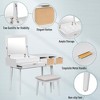 Wooakway 43.3" Classic Wood Makeup Vanity Set with Flip-top Mirror and Stool, Dressing Table with Drawers and storage space - 3 of 4