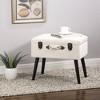 Velvet Upholstered Storage Stool with Black Legs - Glitzhome - image 2 of 4