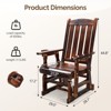 Karl Home | 32 in. Solid Wood Patio Glider Chair with Cup Holder - 2 of 4