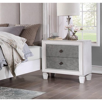 NicBex Nightstand with Drawers,Side Table with Wood Tapered Legs and Finish,Modern Bedside Table for Bedroom,Living Room