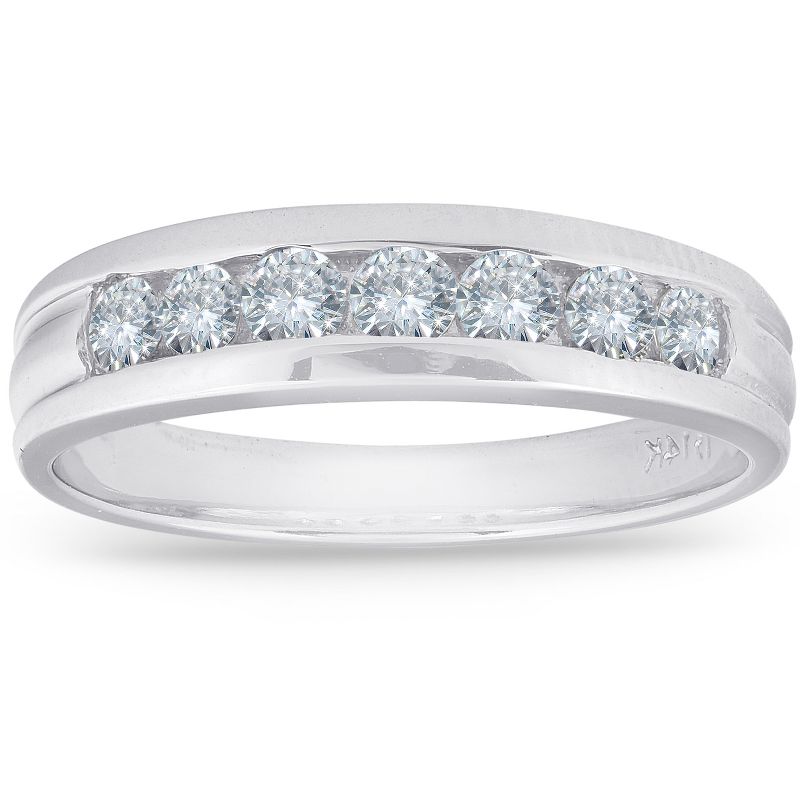 Pompeii3 5/8ct Diamond Wedding 14K White Gold Anniversary Ring, 1 of 6