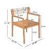 Christopher Knight Home Sett Rustic 5 Piece Patio Acacia Wood Dining Set - 3 of 4