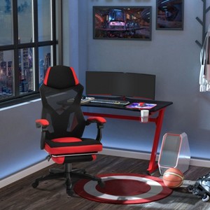 Vynxaria Home Office Chair with 135° Recline and Footrest Extra Thick Padding, Adjustable Height, 360° Swivel Wheels Contemporary - 1 of 4