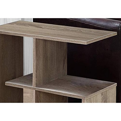 Contemporary Dark Taupe Wood and Metal Accent Table with Storage