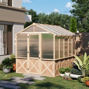 EROMMY Spruce Wooden Greenhouse For Outdoors - 1 of 4