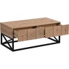Modern Rectangular Coffee Table with 2 Storage Drawers - Industrial Style Center Table for Living Room, Bedroom, or Apartment - 4 of 4