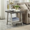 Athens Contemporary Two-Tone Wood Shelf End Table in Weathered Walnut and Gray - 2 of 4