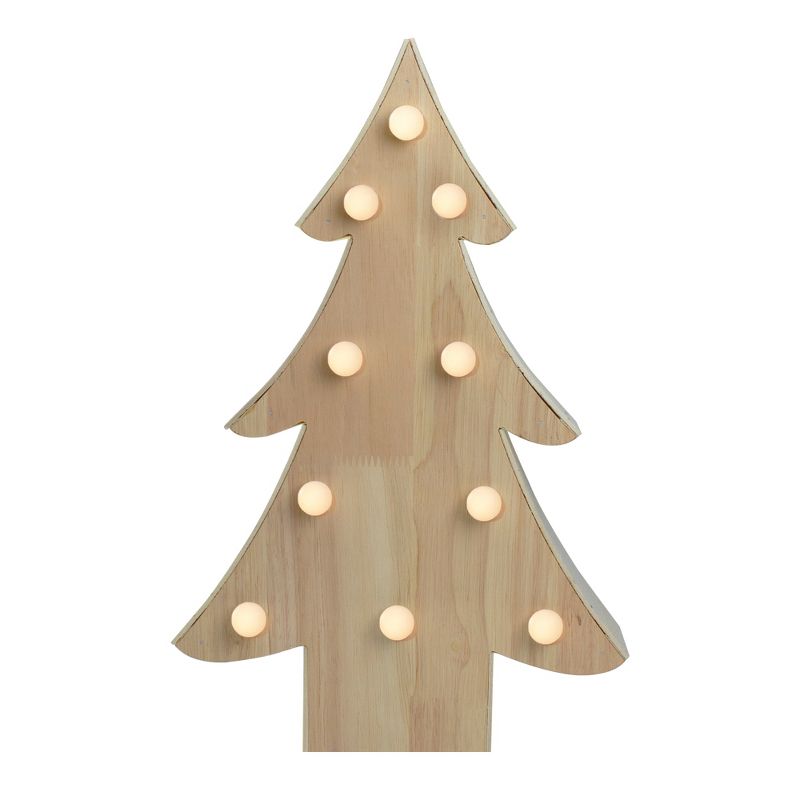 Northlight 15" Lighted 3D Wooden Christmas Tree Tabletop Decor, 1 of 6