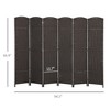 Folding Room Divider Screen 6 Panel 5.6 ' Tall Privacy Screen Freestanding Room Partition for Home Office - 3 of 4