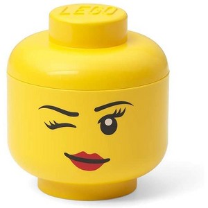 Room Copenhagen LEGO Mini 4 x 4.5 Inch Plastic Storage Head | Winking - 1 of 3