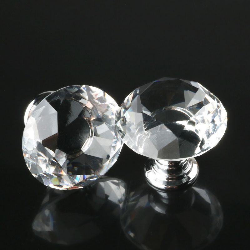 Unique Bargains Diamond Shaped Crystal Glass Drawer Handle Cabinet Knobs, 3 of 7