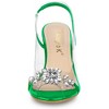 Allegra K Women's Clear Slingback Flower Rhinestone Peep Toe Heels Sandals - 2 of 4