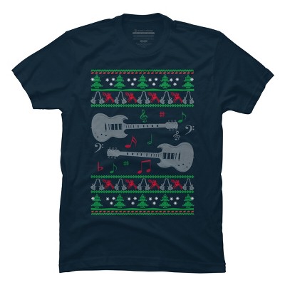 Men's Design By Humans Guitar Christmas By sophialada T-Shirt