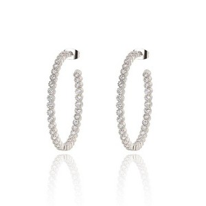 Hollywood Sensation Cubic Zirconia Hoop Earrings - 1 of 2