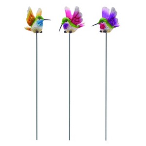 Transpac Resin Hummingbird Garden Pick Set of 3 Spring Home Decorations - 1 of 1