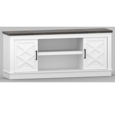 Nasitip Farmhouse TV Stand for up tp 70, 65''Long Entertainment Center with 2 Door, Fluted Television Consoles Stands for Living Room, Bedroom