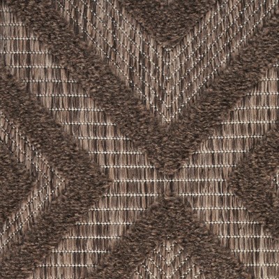 Nourison Brown Diamond Pattern Indoor/Outdoor 5' x 7' Area Rug