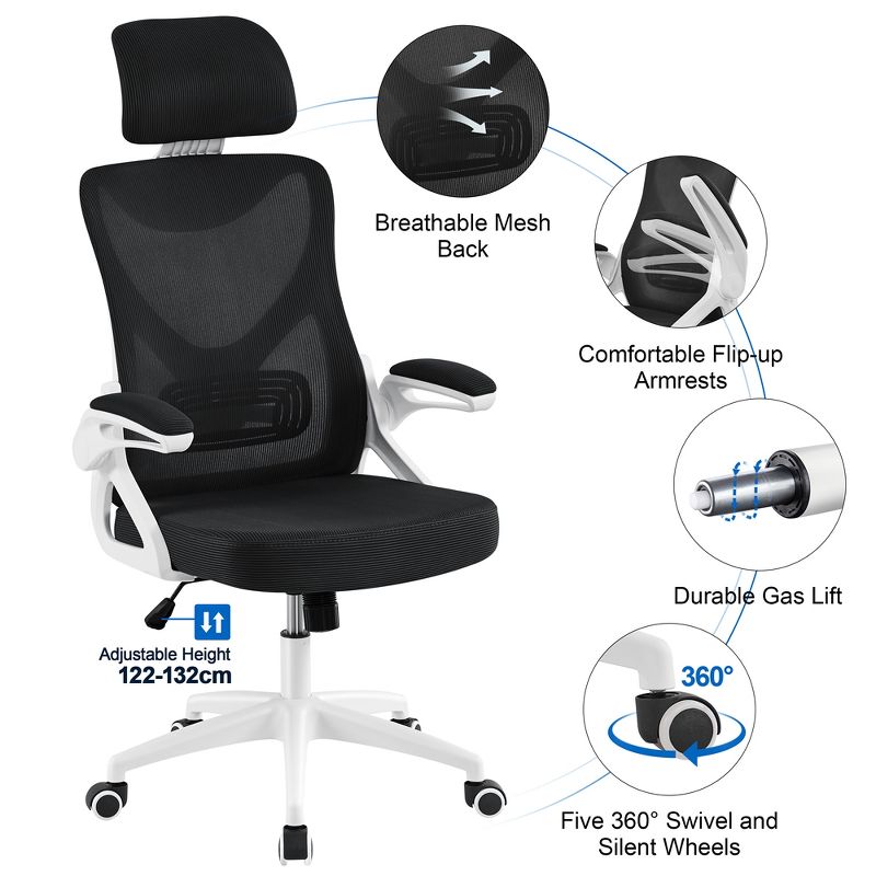 Yaheetech High Back Office Chair Computer Chair with Armrest, 4 of 11