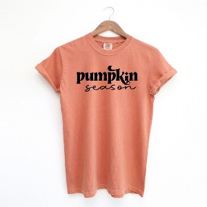 Simply Sage Market Women's Pumpkin Season Cursive Short Sleeve Garment Dyed Tee - 1 of 2