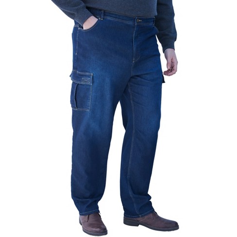 KingSize Men's Big & Tall Relaxed Fit Cargo Denim Look Sweatpants