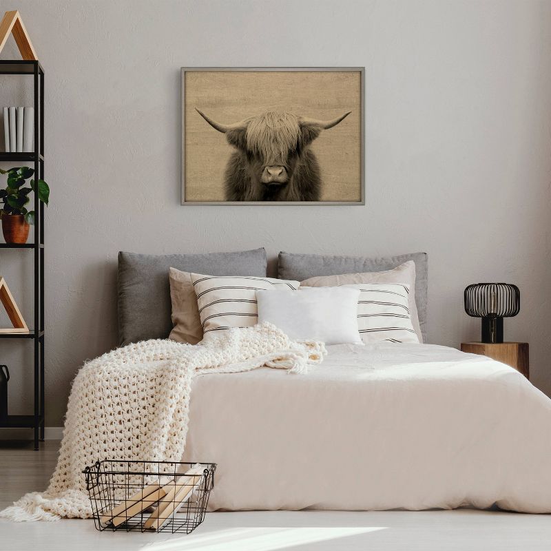 24&#34; x 32&#34; Blake Hey Dude Highland Cow Framed Printed Wood by the Creative Bunch Studio Gray - Kate and Laurel, 6 of 10
